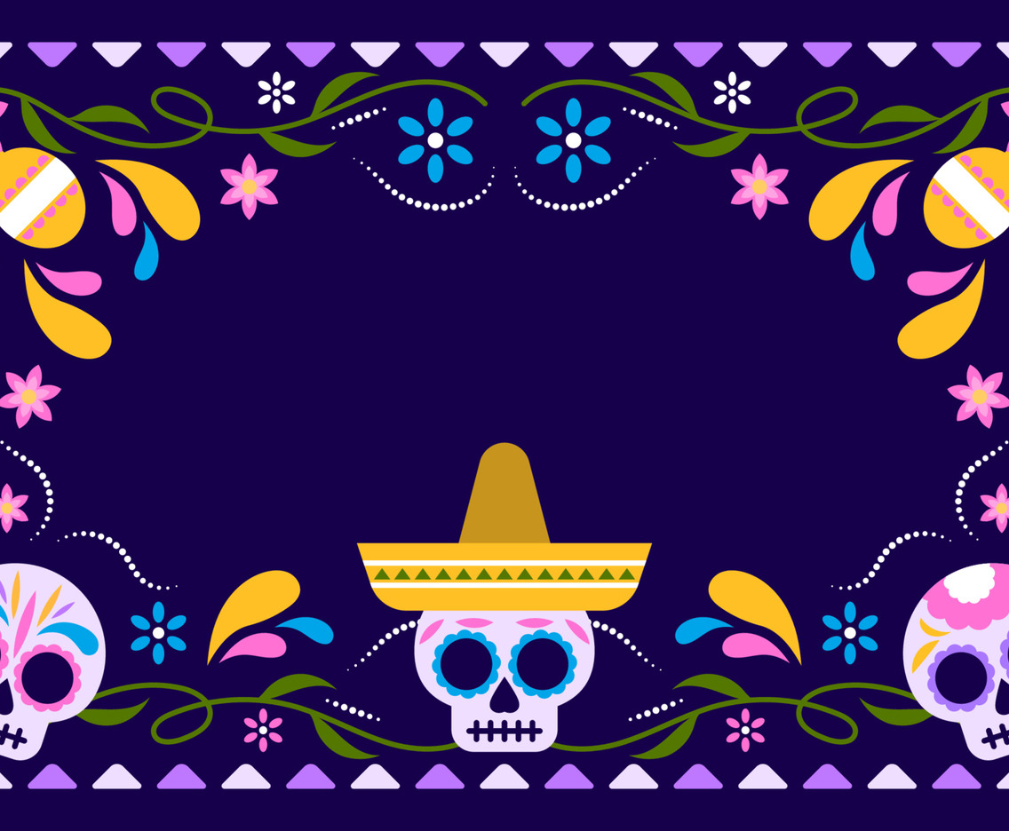 Dia De Los Muertos Calavera Sugar Skull Background