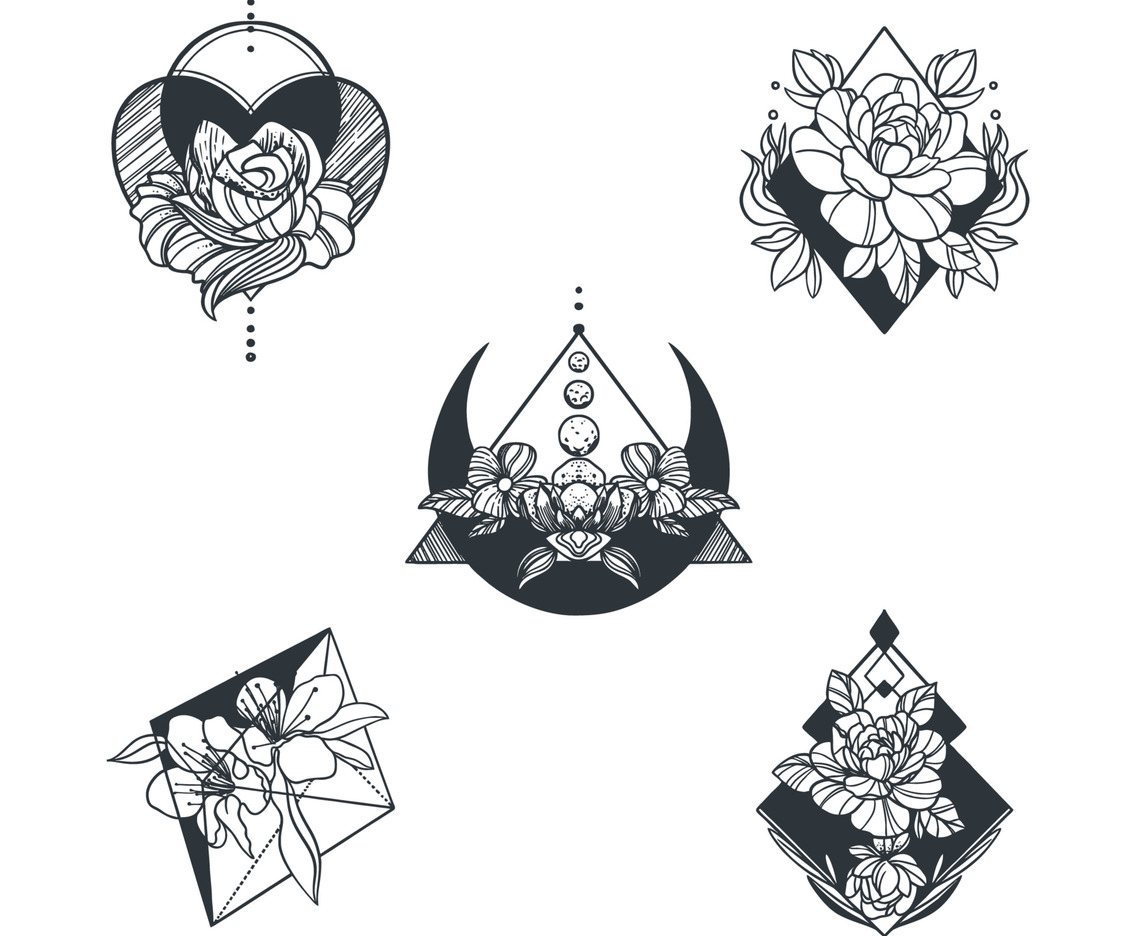 Realistic Floral Theme Sticker Set