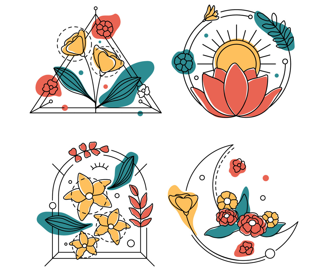 Hand Drawn Minimalist Floral Tattoo Design