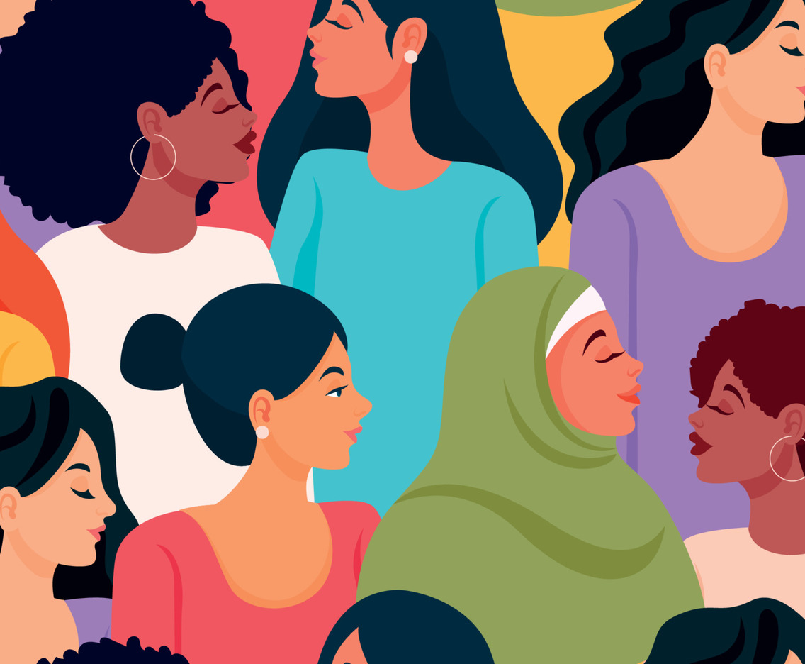 Multiracial Woman Seamless Background