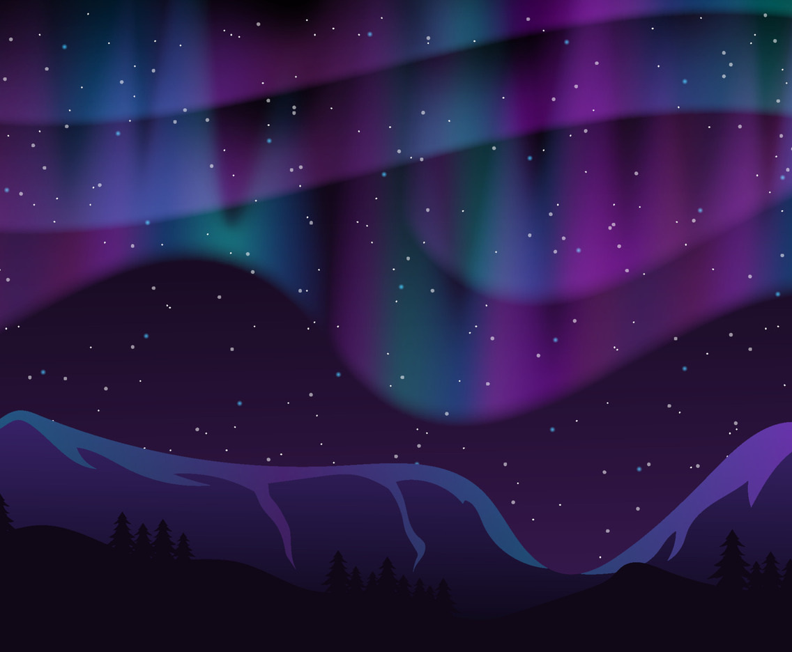 Northern Lights Landscape Background