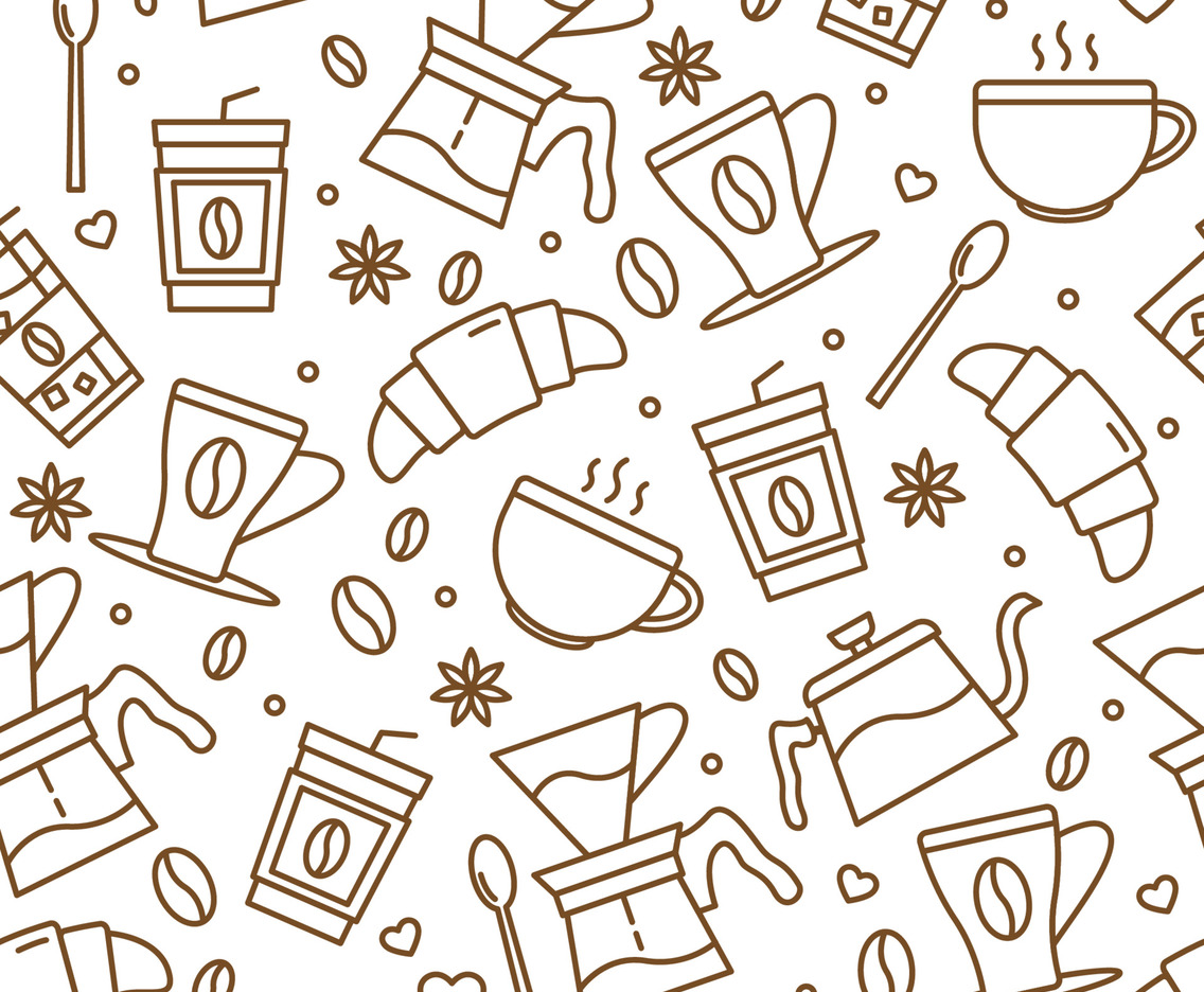 Coffee Beverages Seamless Pattern