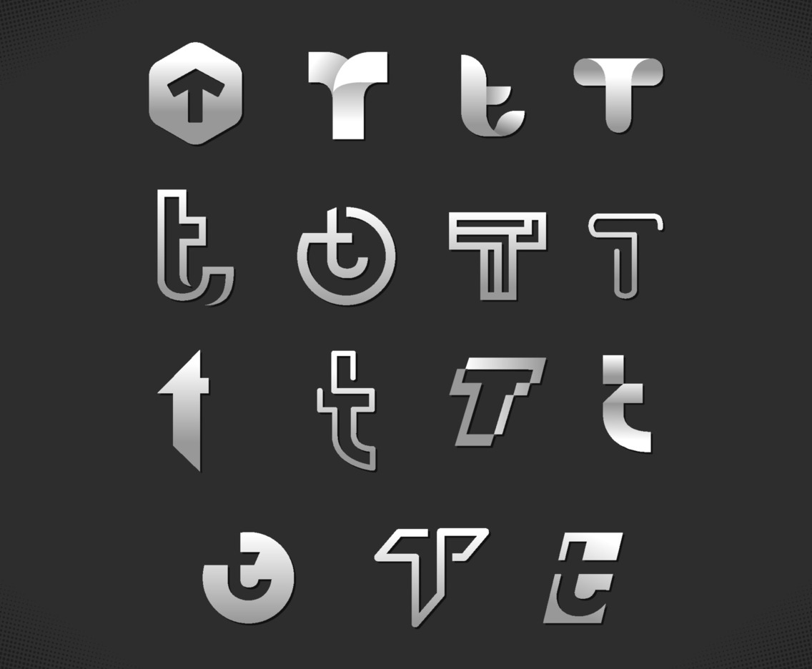 Chrome And Silver Alphabet Logo Set