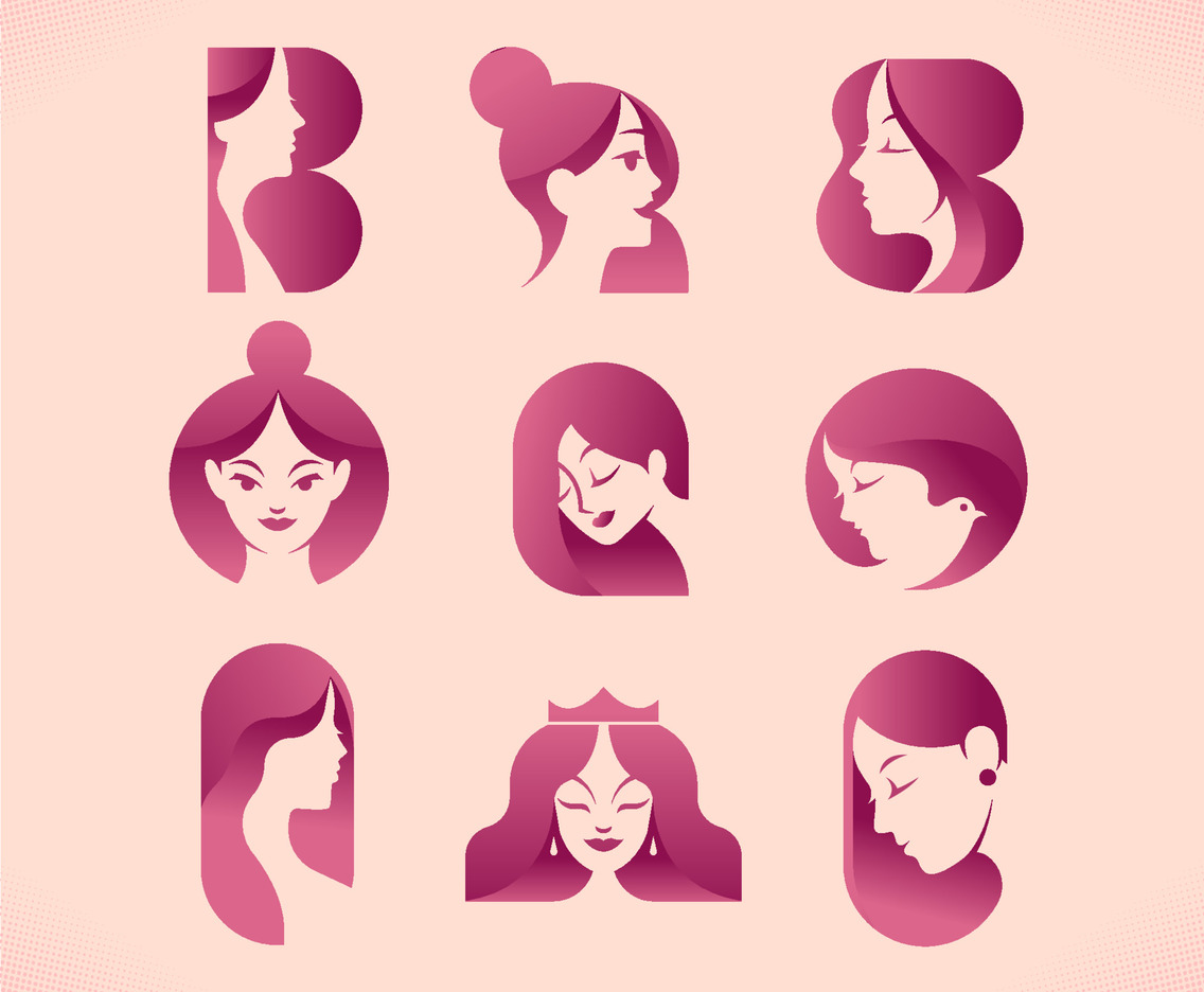 Beauty And Women Logo Set