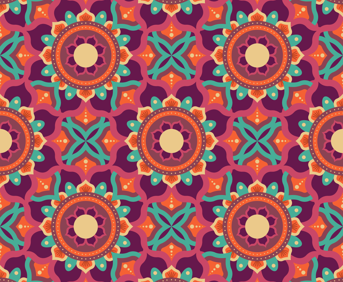 Colorful Rangoli Seamless Pattern Background