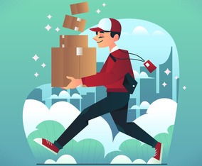 Postal Courier Delivery A Package