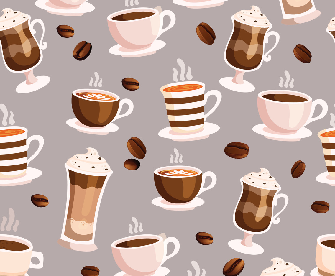 Coffee Beverages Seamless Pattern