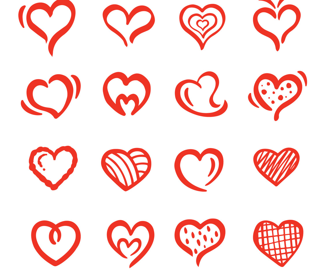 Hand Drawn Heart Love Doodle Collection