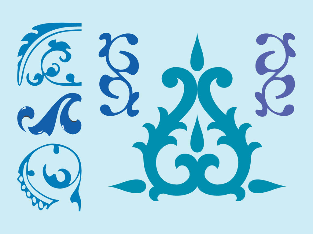 Retro Blue Swirls