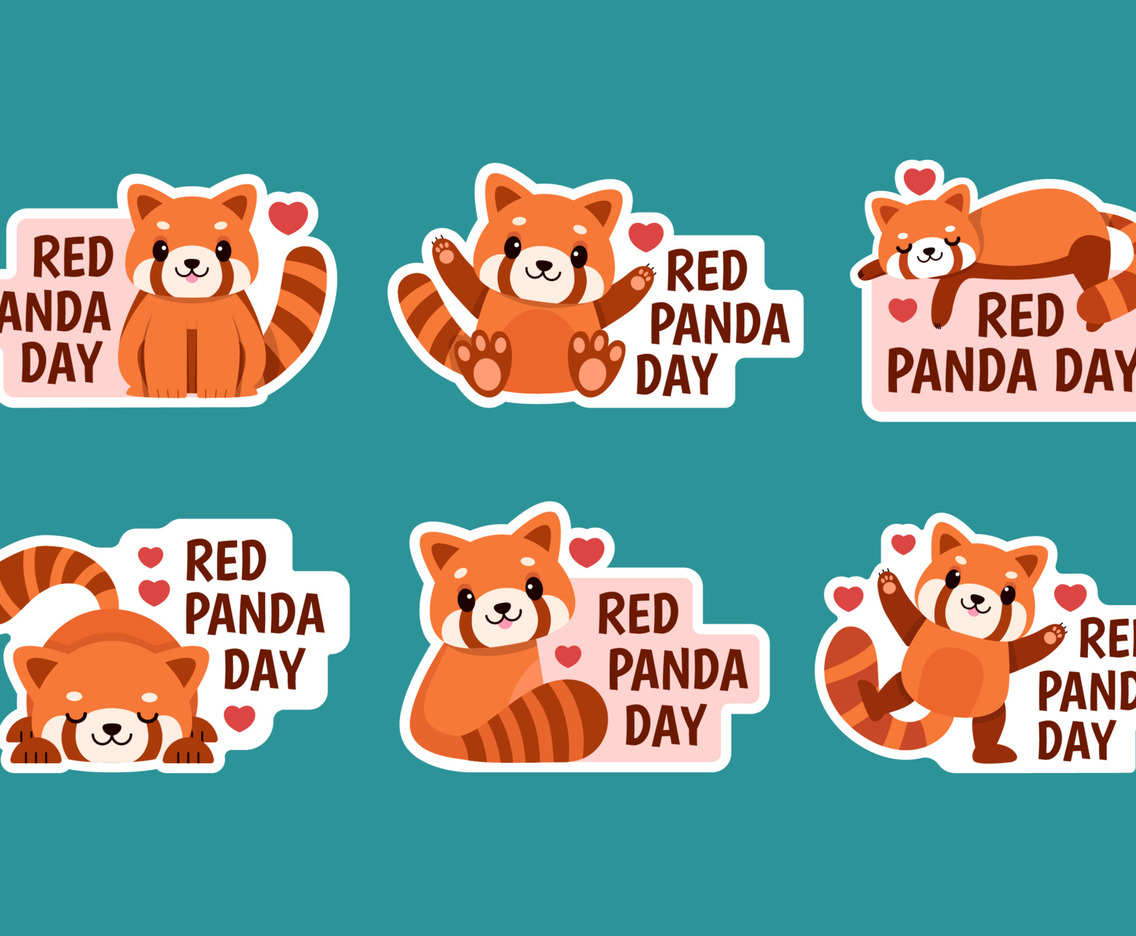 International Red Panda Day Stickers Collection