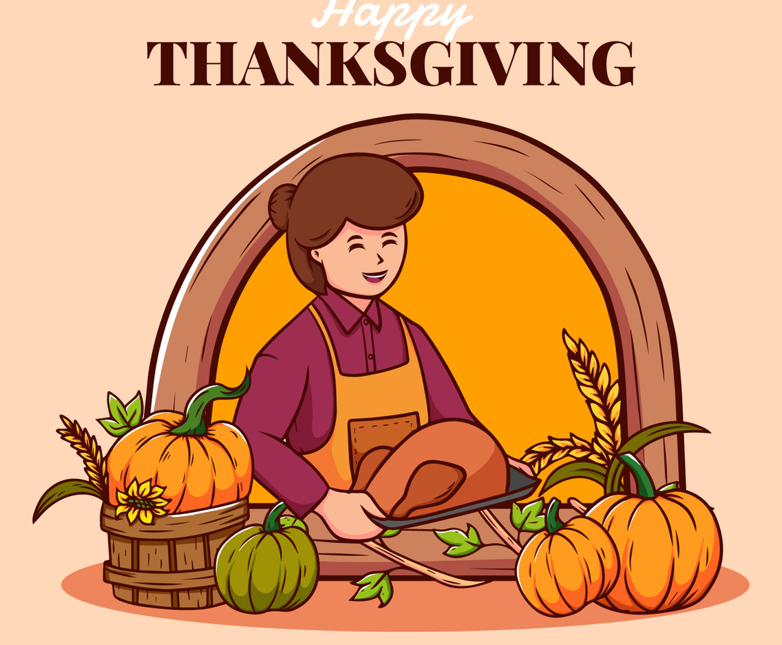 Woman Preparing Thanksgiving Food
