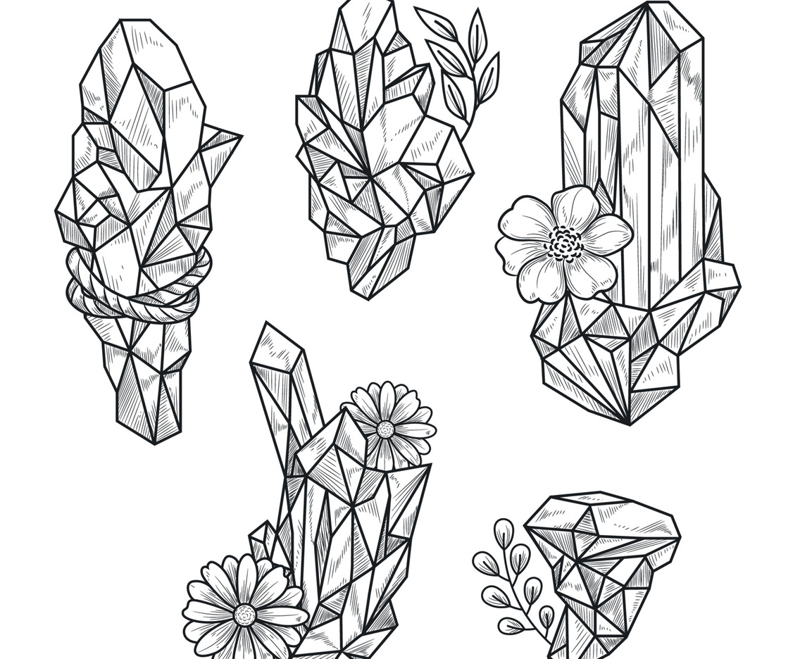 Hand Drawn Aesthetics Gemstones