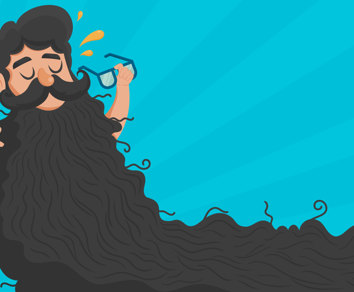 Man Combing His Hair and Beard to Celebrate Movember Movement