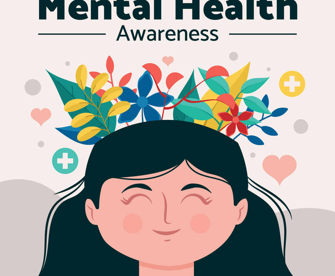 Simple Mental Health Awareness with Woman