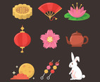 Set of Mid Autumn Festival Icons