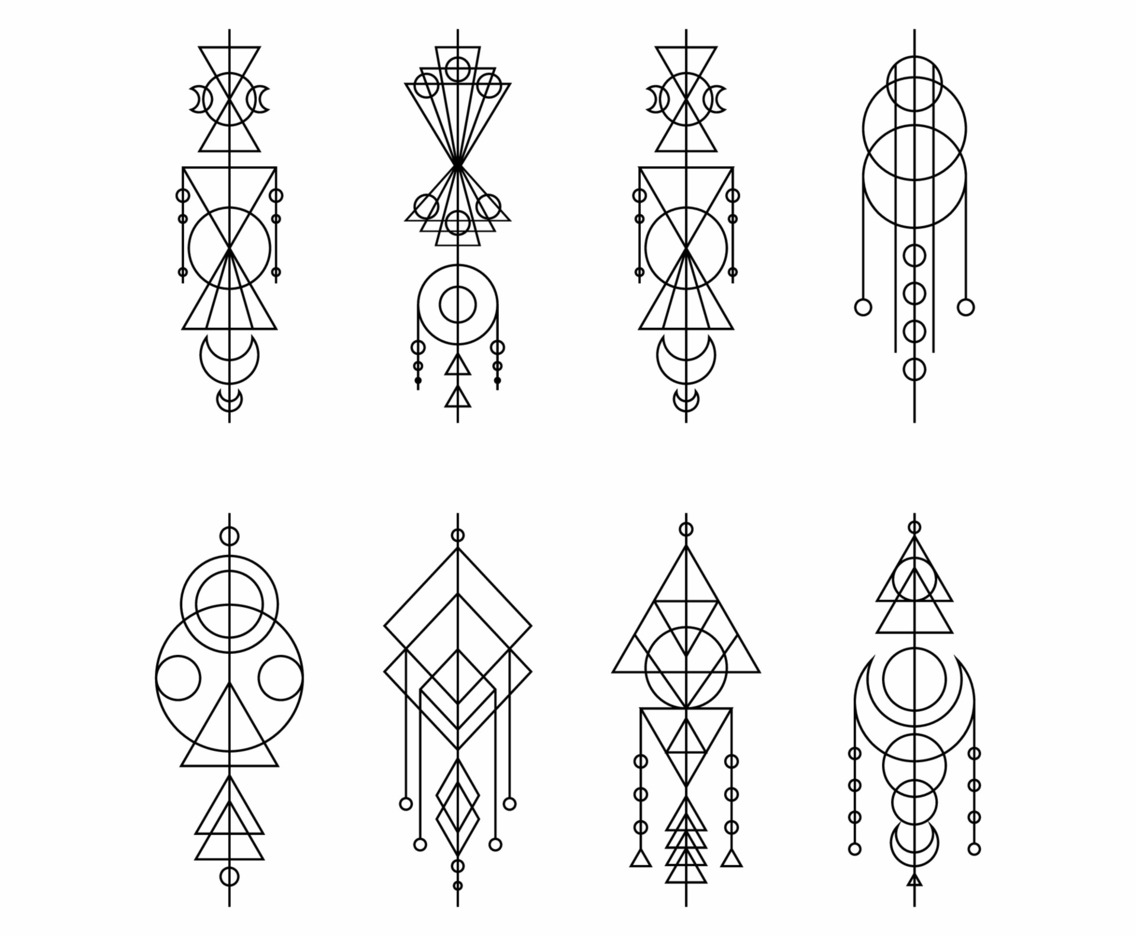 Minimalist Tattoo With Geometric Shapes