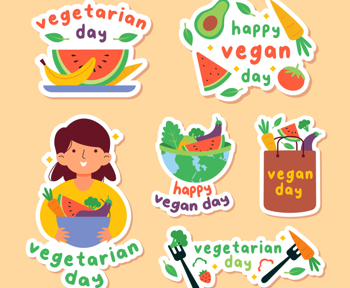 Happy Vegetarian Day Sticker