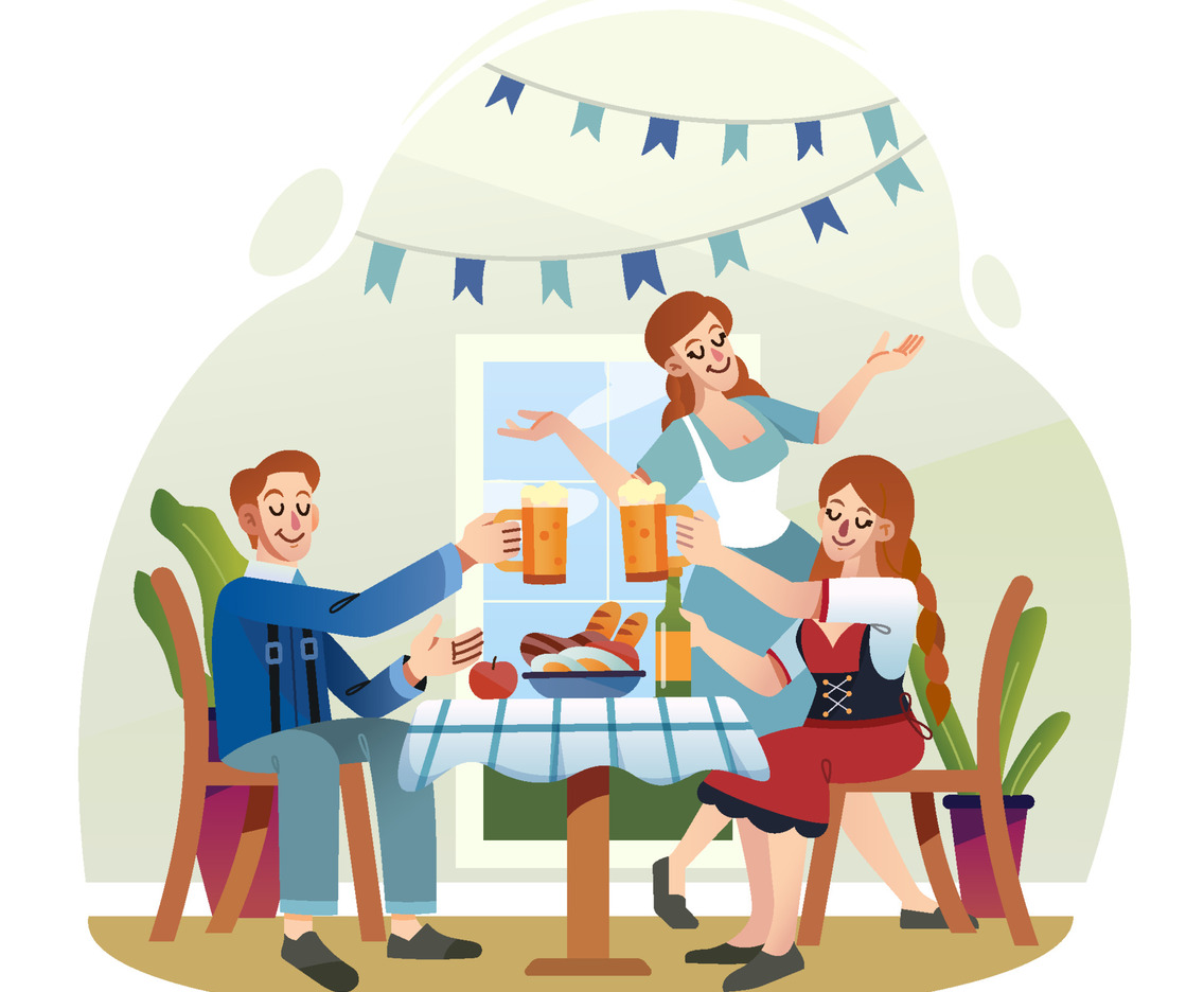 Family Dinner To Celebrate The Oktoberfest