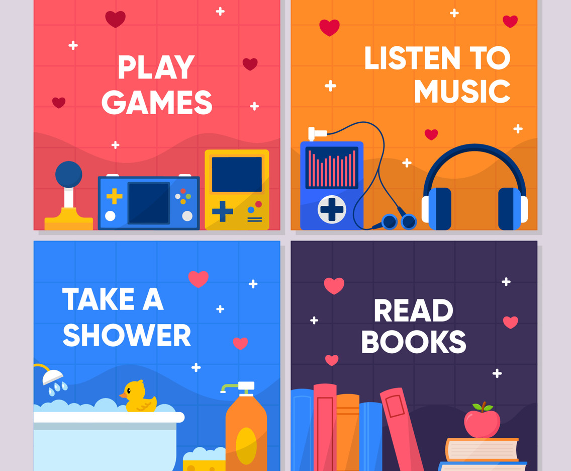 Self Care Activity Concept for Social Media Post or Feed