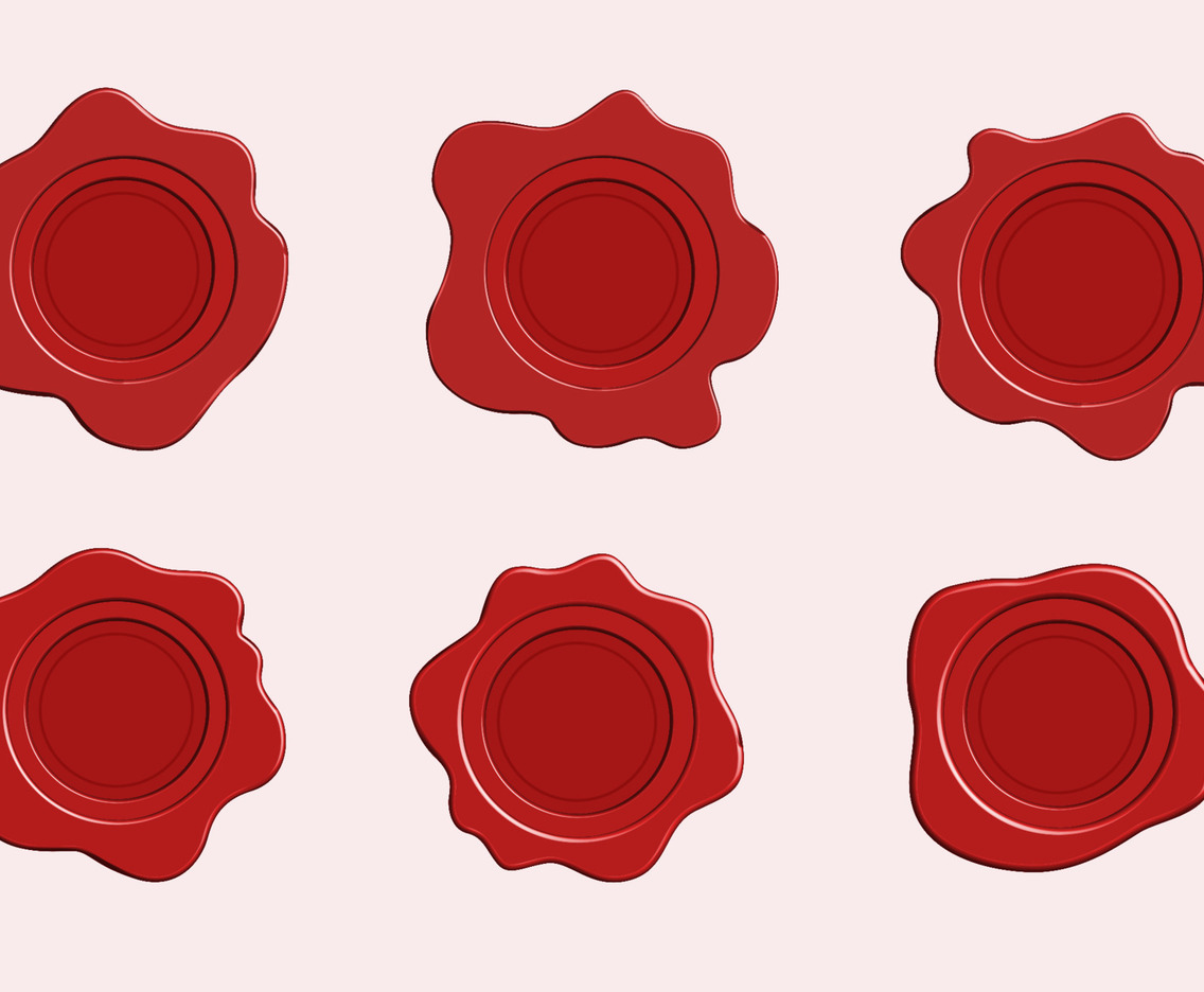 Red Wax Seal Icons Set