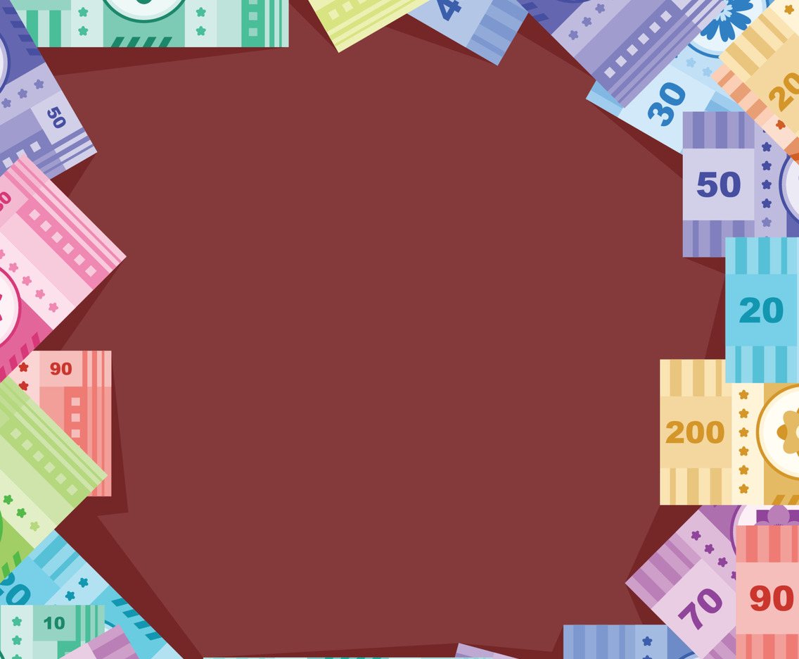 Fake Paper Money with Flower Elements