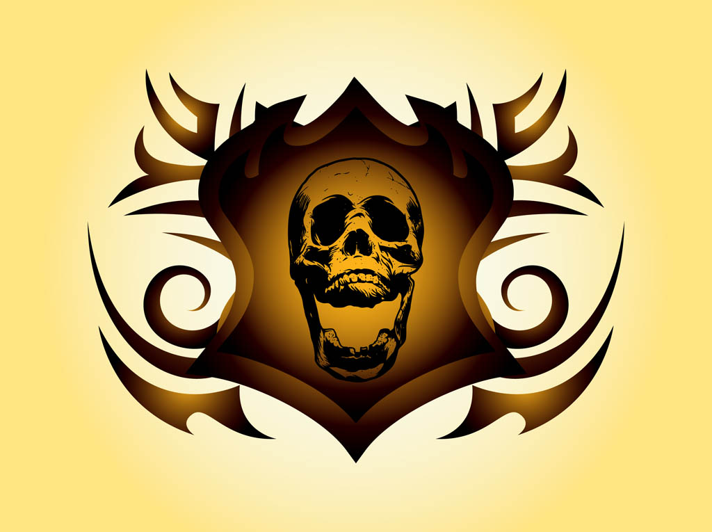 Skull Shield Vector