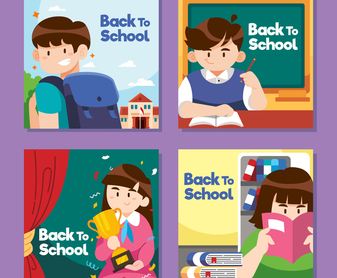 Back to School Activities Social Media Set