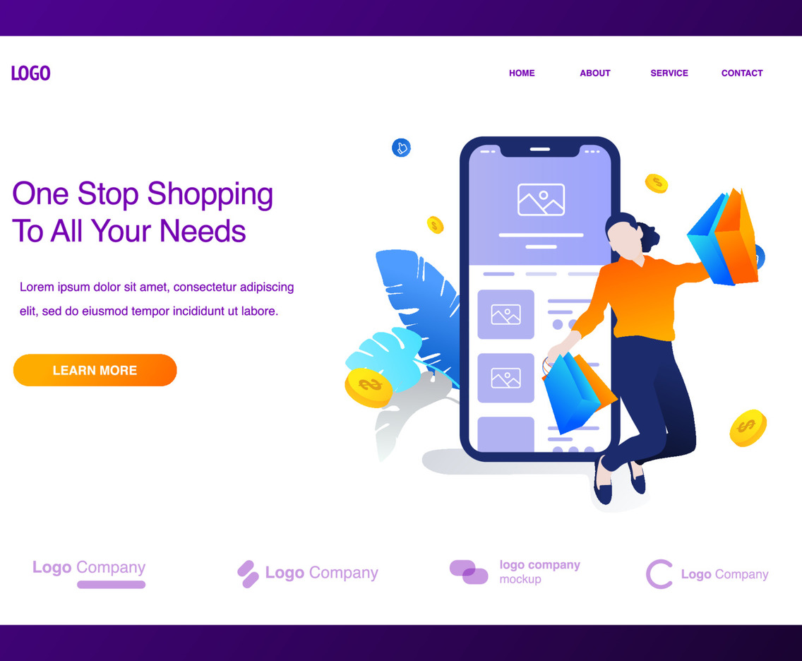 Happy Woman Jumping While Carrying Lots Of Shopping Bags