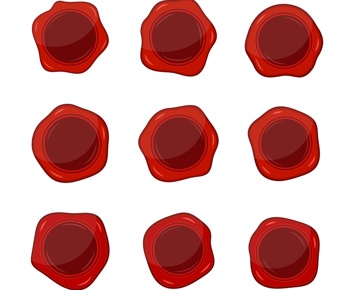 Wax Seal Stamps Icon Collection Set