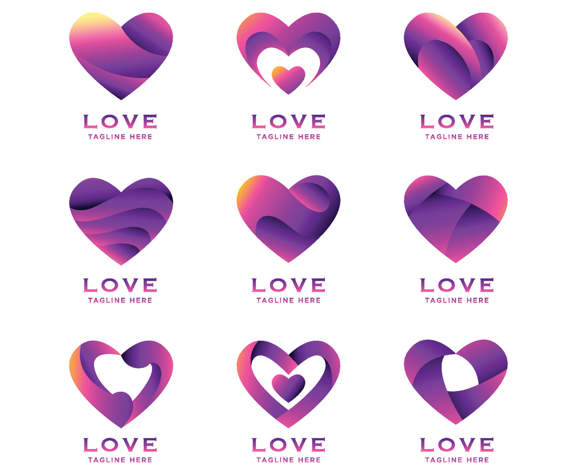 Love Heart Logo Business Collection