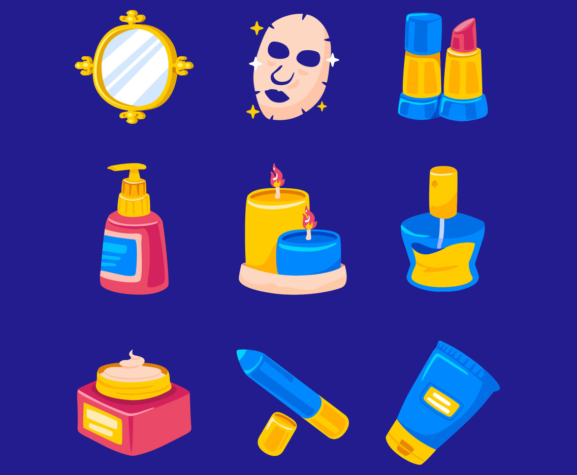 Beauty and Spa Skin Care Icon Set