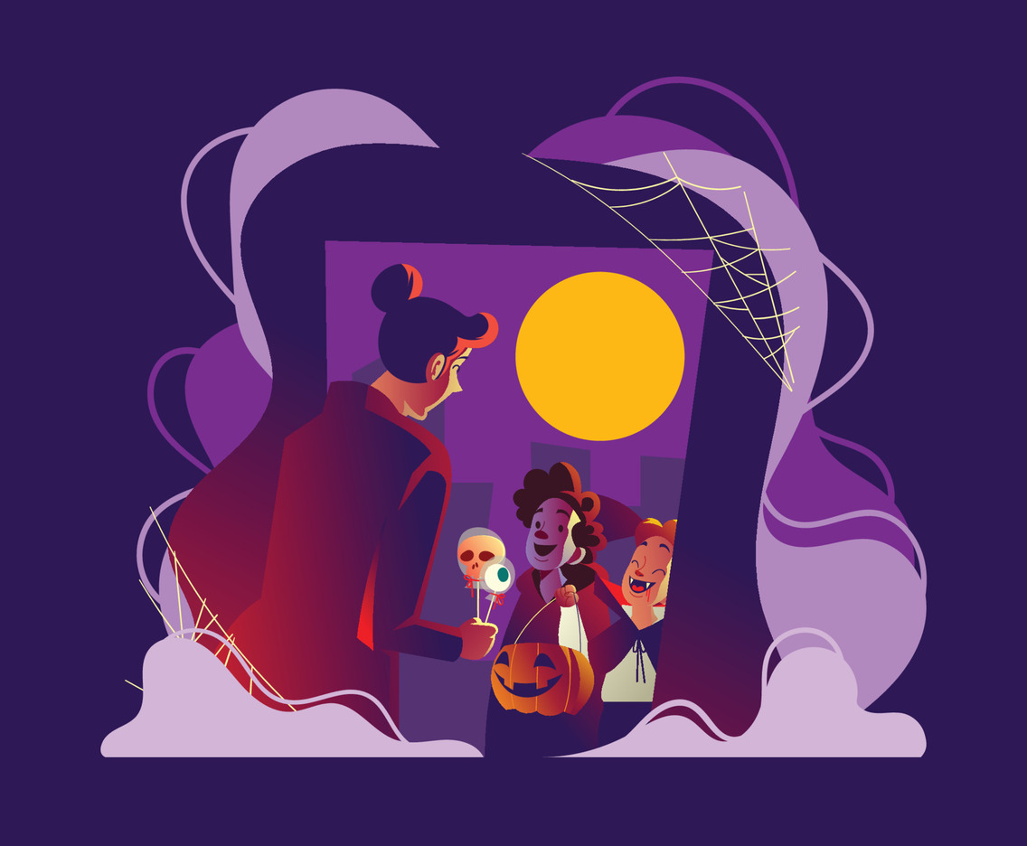 Trick or Treat at Halloween Night