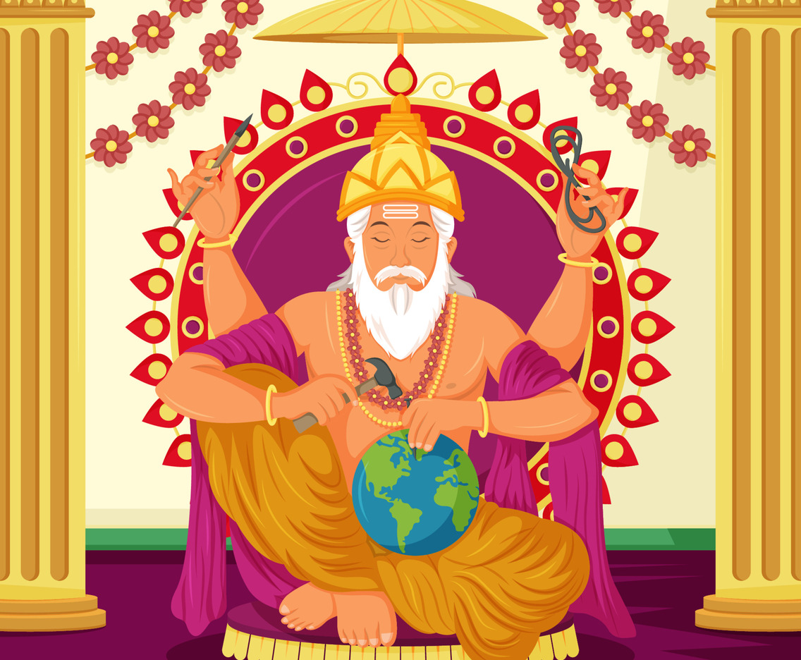 Celebrating Hindu Vishwakarma Puja in India