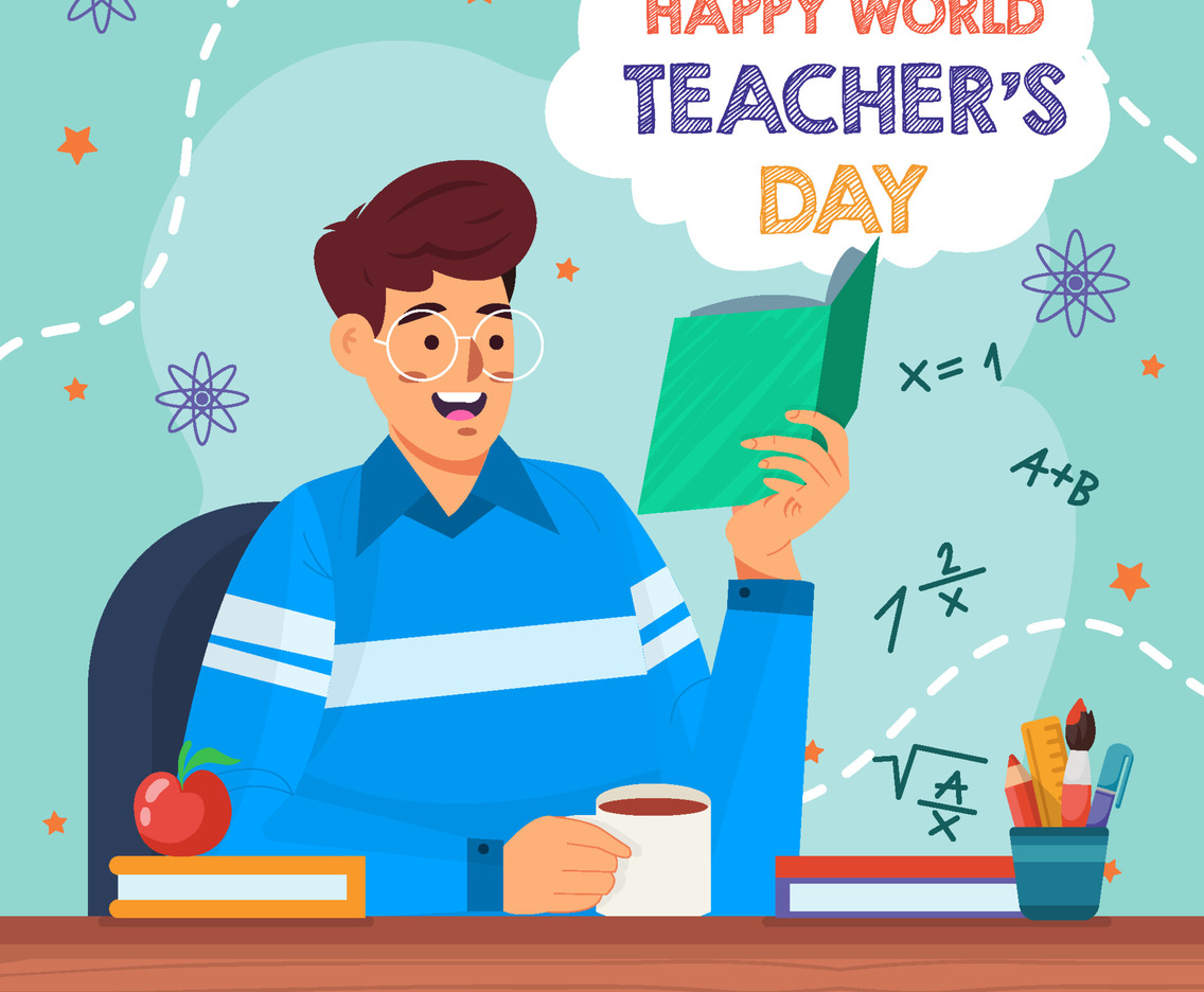 Science Teacher Hold Book Celebrate World Teacher's Day