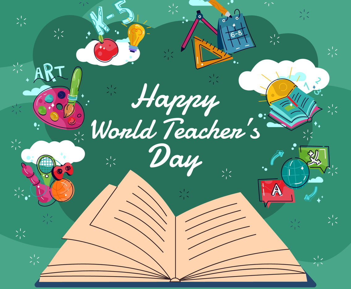 Celebrate World Teacher's Day With School Items Icon
