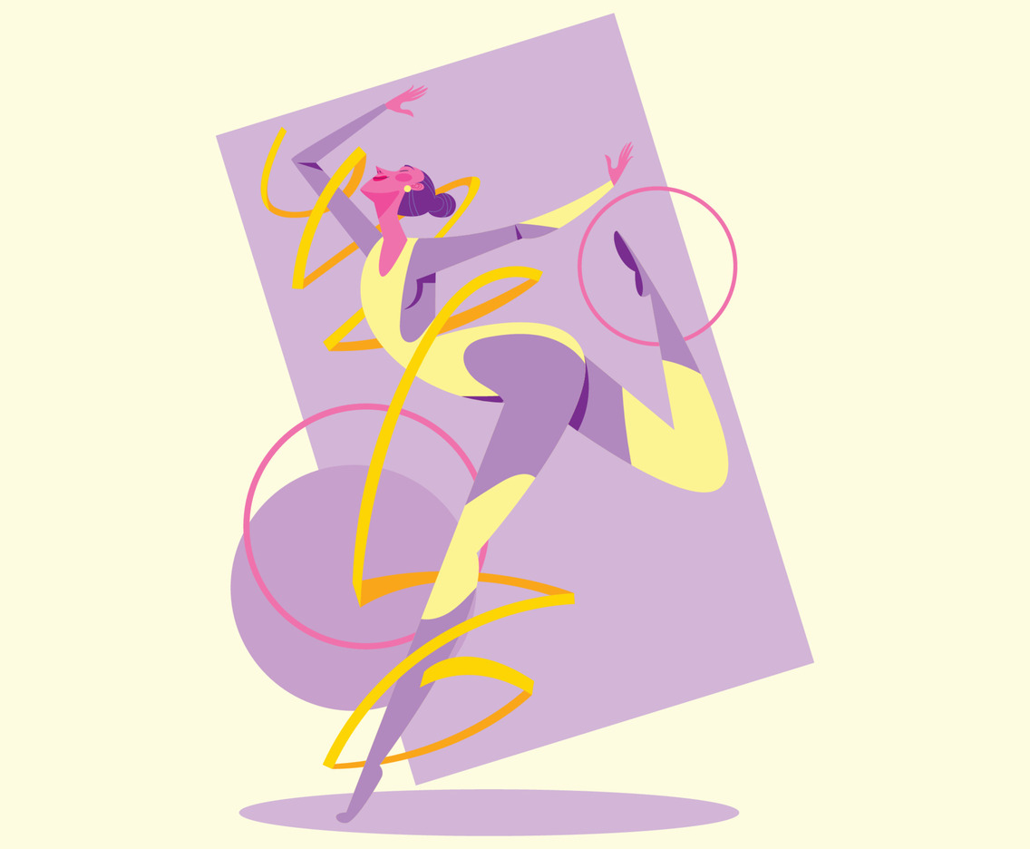 Skillful and Professioal Gymnastic Woman