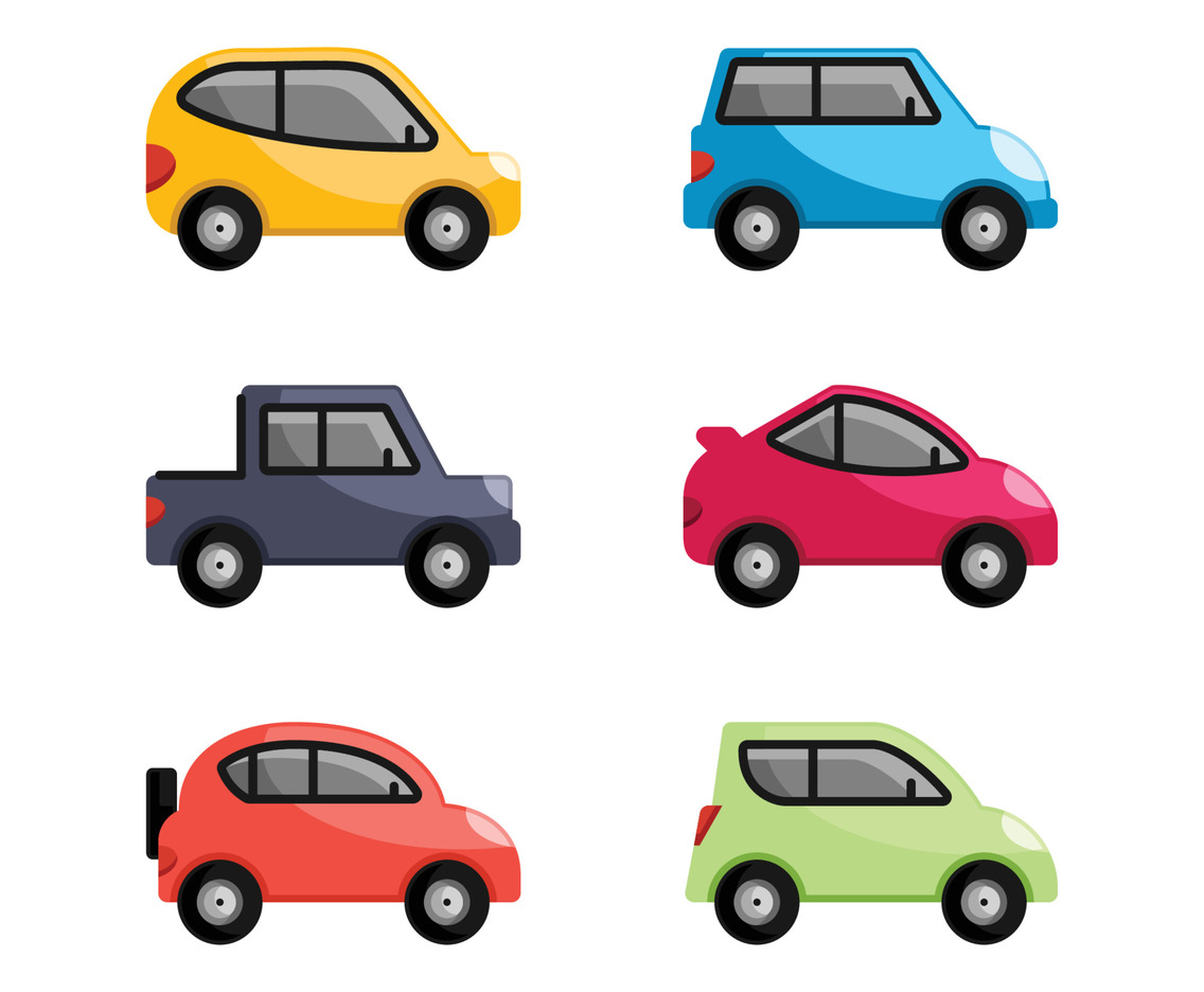 Cute Car Icons Set