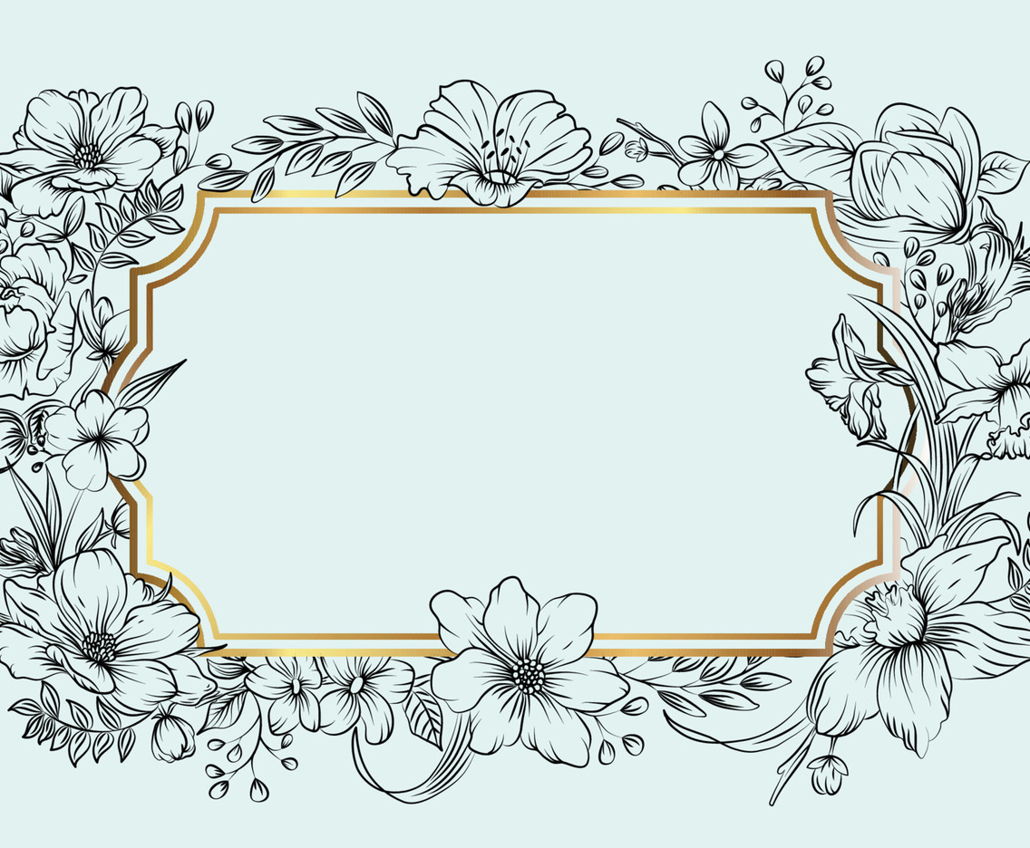 Realistic Outline Floral Concept