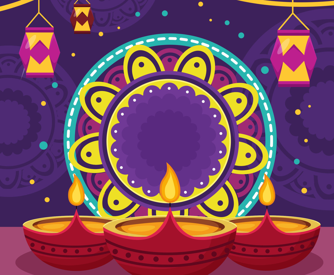 Diwali Background with Candle Concept