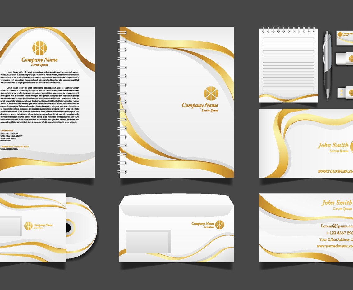 White and Gold Business Kit