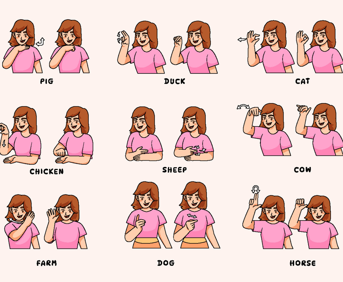 ASL Animal Sign Language Gesture