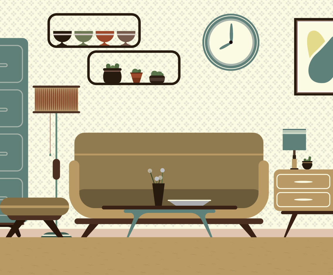 Retro Interior Background Concept