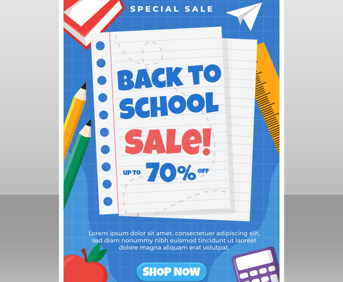 Back to School Sale Poster Template