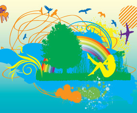 Rainbow Tree Vector Art &amp; Graphics | freevector.com