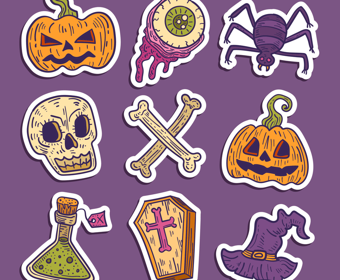 Celebration of Halloween Goth Aesthetic Stickers