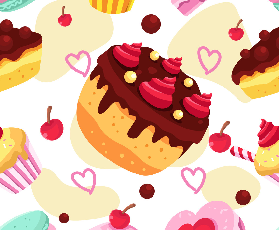 Sweet Colorful Seamless Creamy Dessert