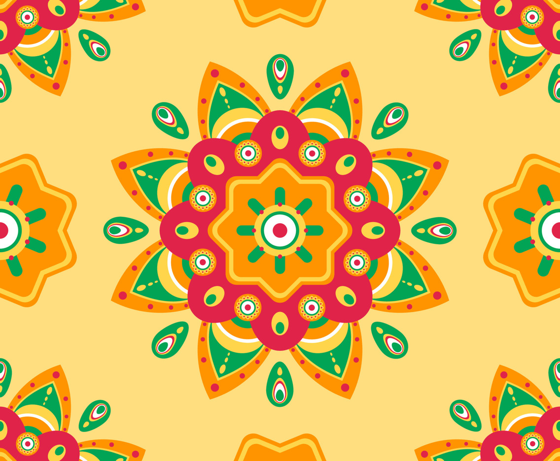 Beautiful Mandala Pattern in Rangoli
