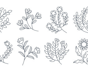 Tattoo Floral Handdrawn Element