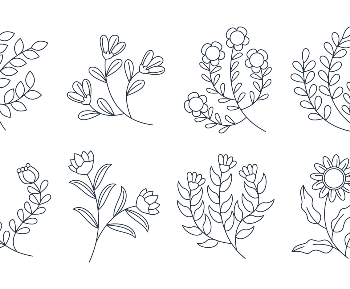 Tattoo Floral Handdrawn Element
