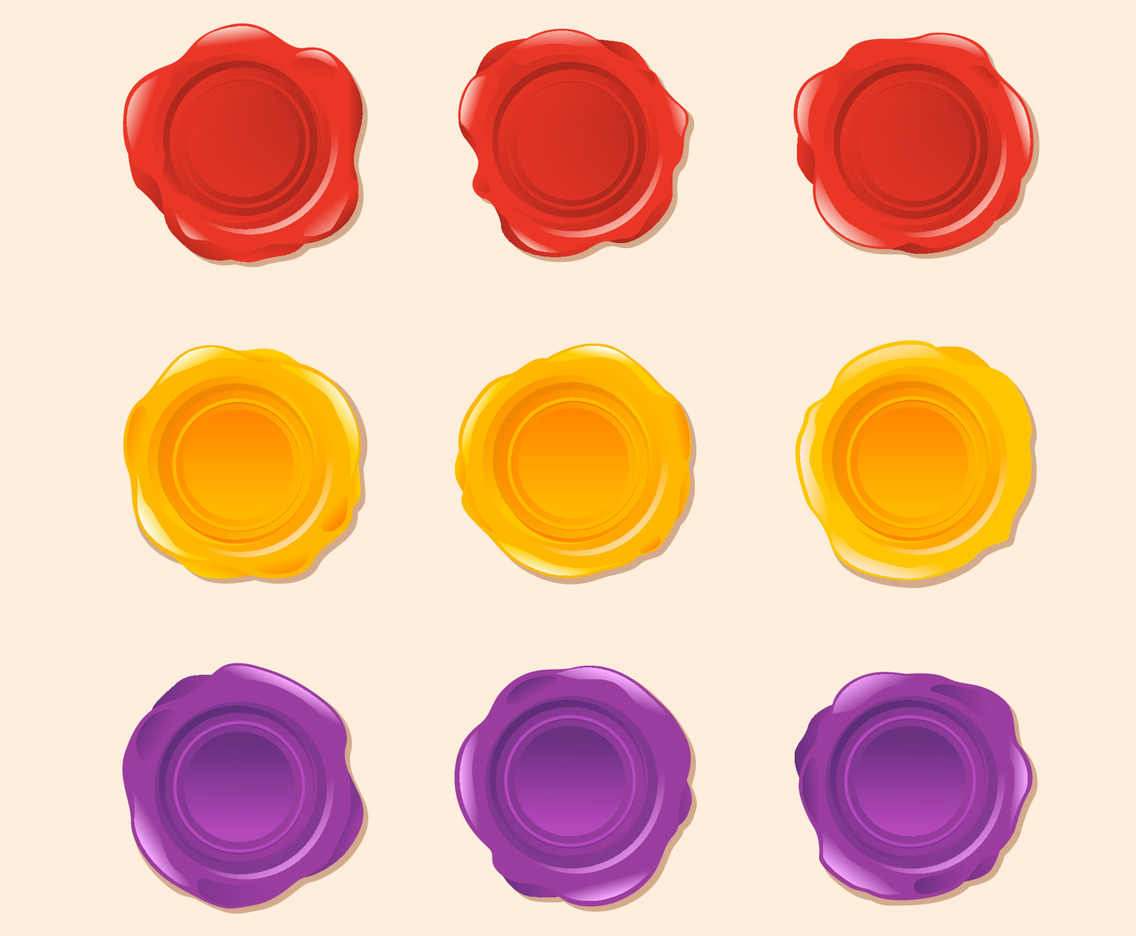 Wax Seal Stamp Icon Set